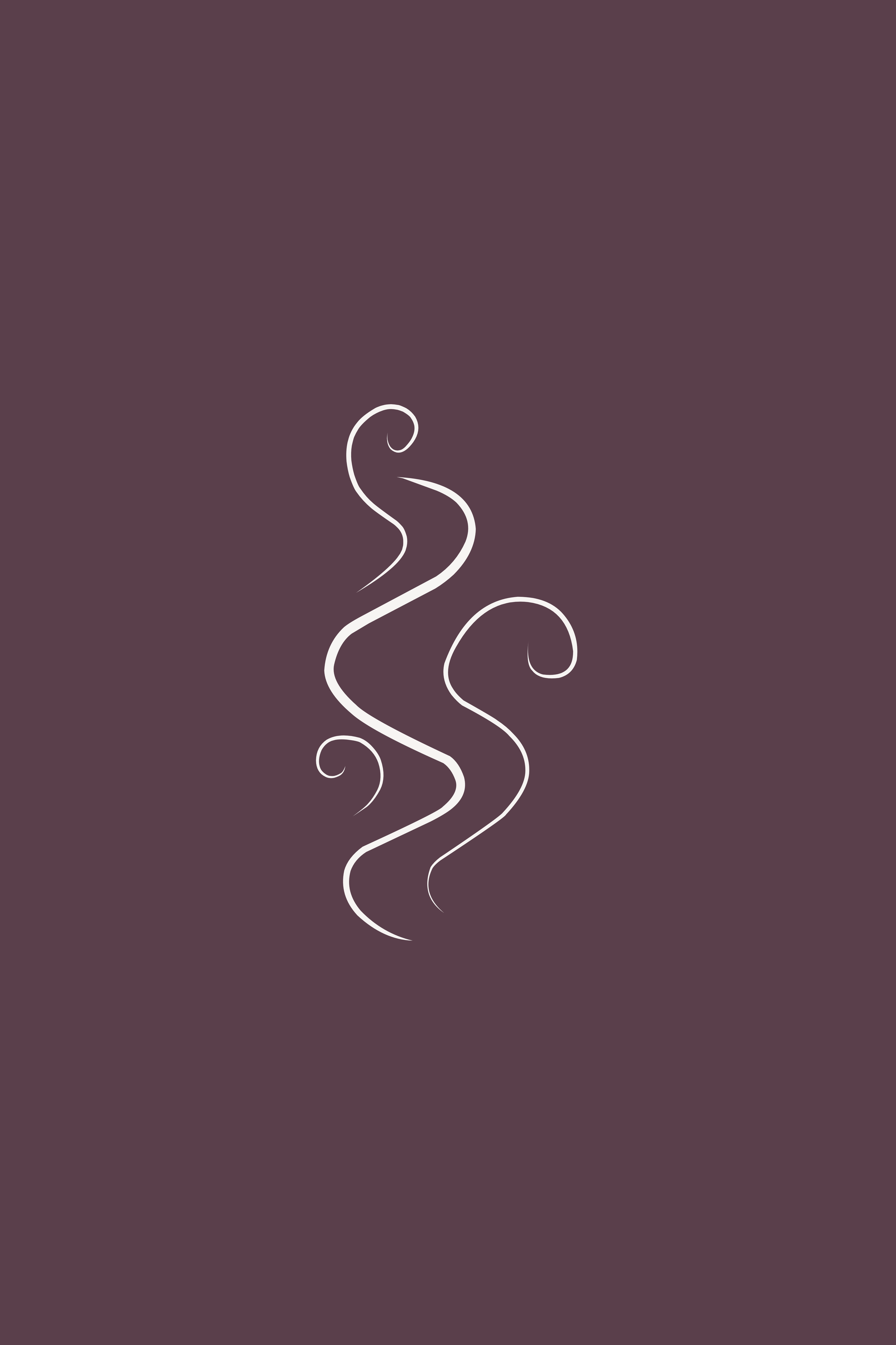 Purple background with white swirling lines resembling smoke or steam.