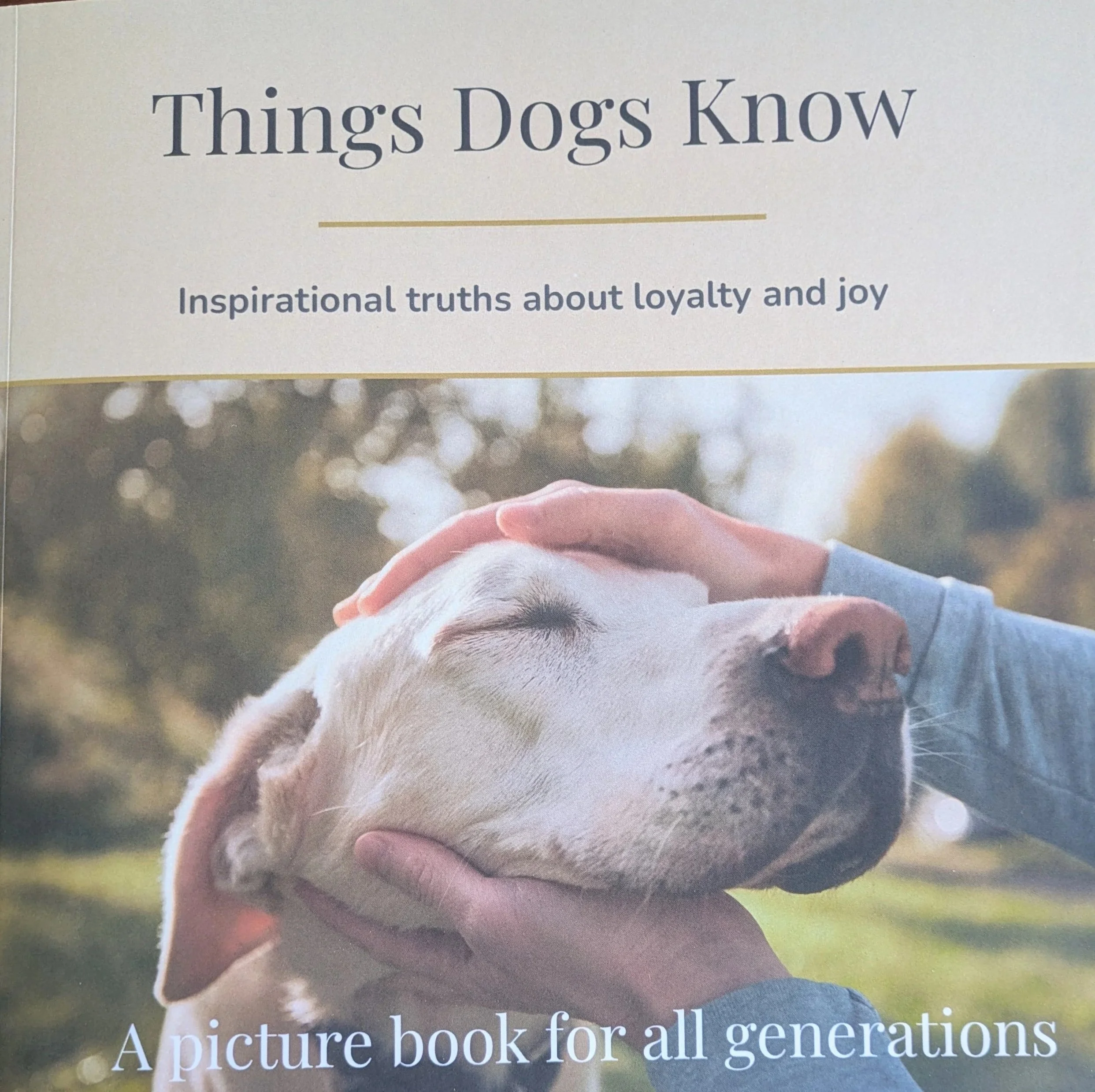 cute dog being patted on head