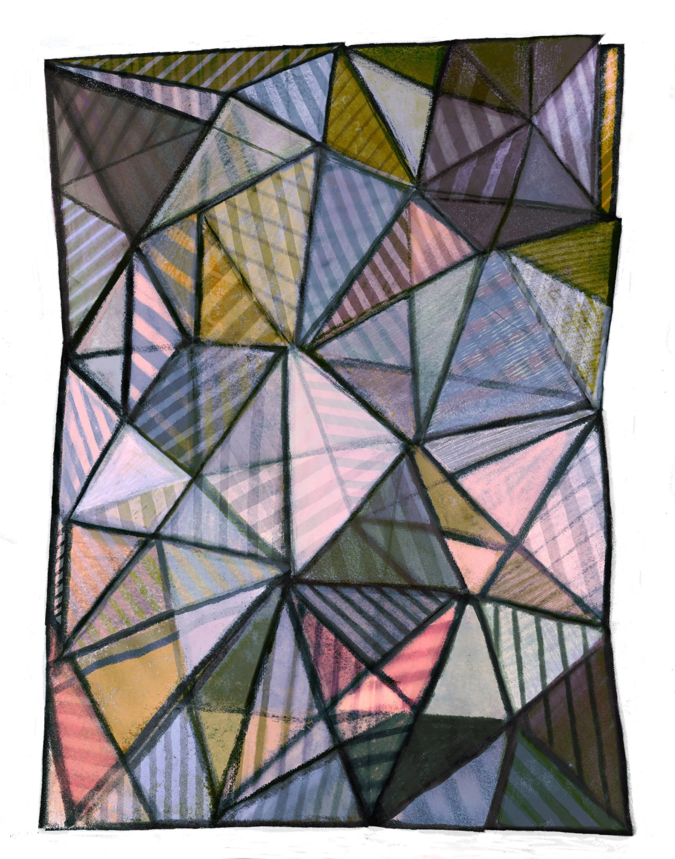 Glass One. Archival Ink Print on paper. 14" X 11" 2025