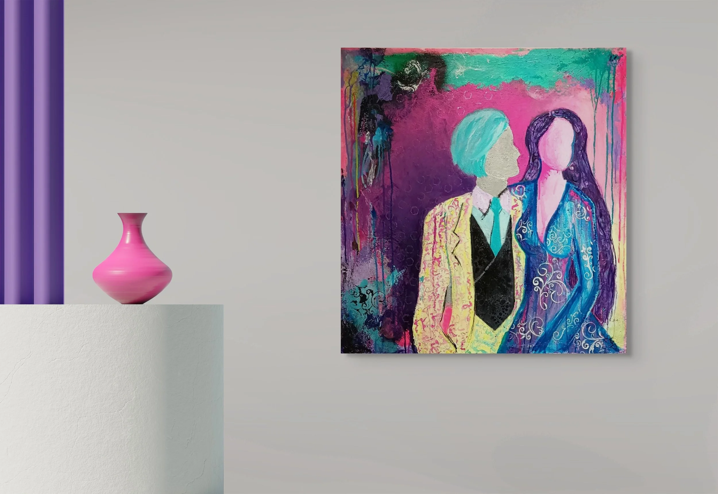 Nous deux, ensemble  |  Acrylic  |  30 x 30