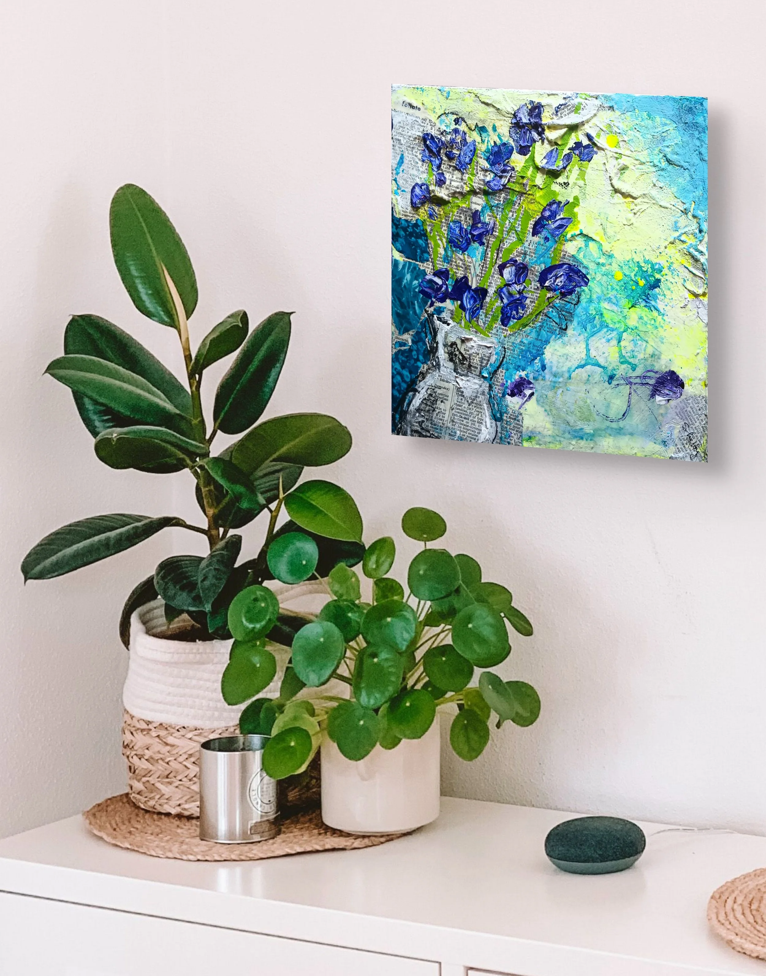 The Surprise of Blossoms  |  Acrylic and Mixed Media  |  8 x 8 
