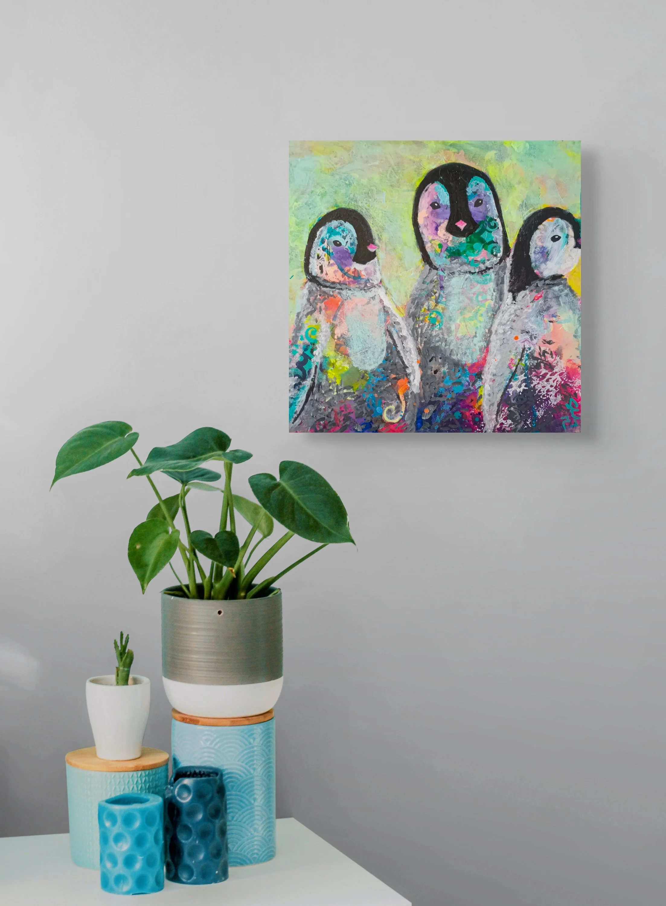 In It Together  |  Acrylic on birch panel  |  12 x 12