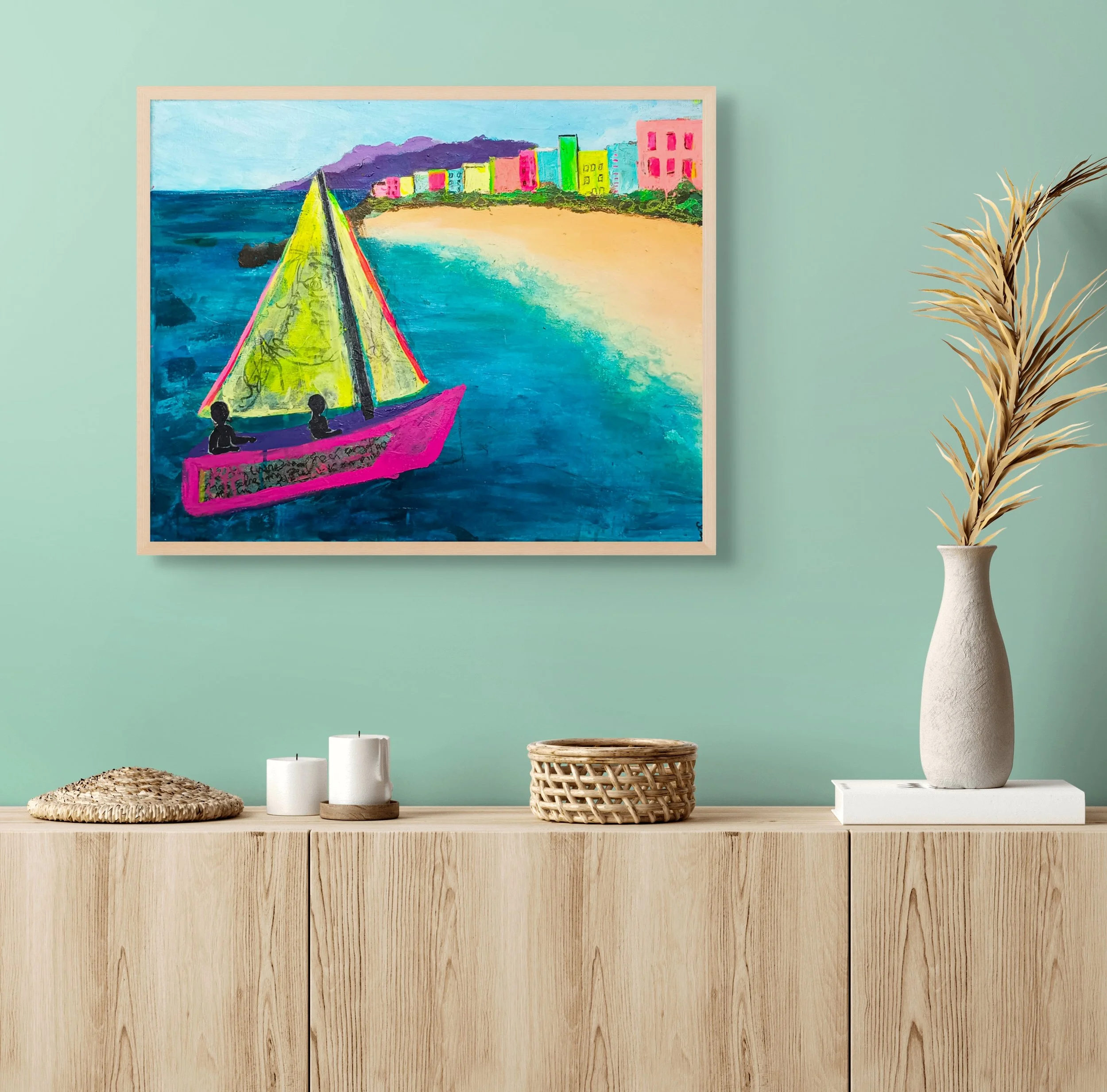 Sueño con la Bahia de Banderas  |  Acrylic / Mixed Media  |  16 x 20