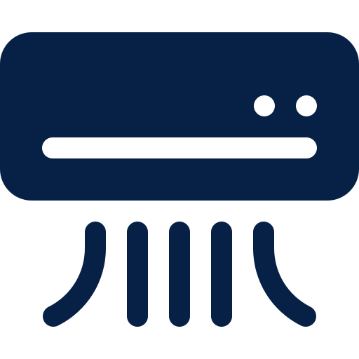 Icon of a robot with a rectangular head, two small circles for eyes, a long horizontal line for a mouth, and lines below representing sensors or arms.