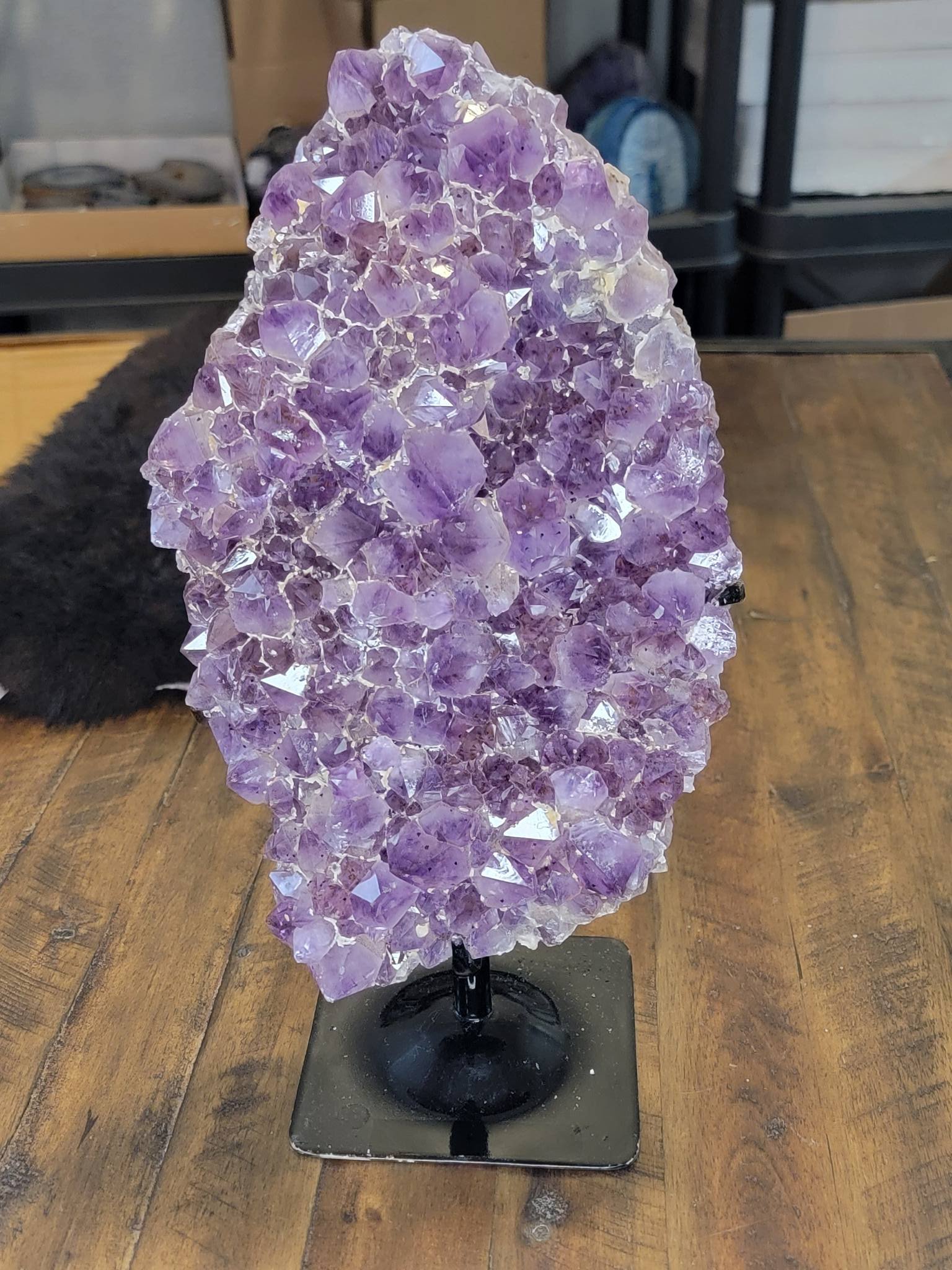 Amethyst on Metal Stand 13"