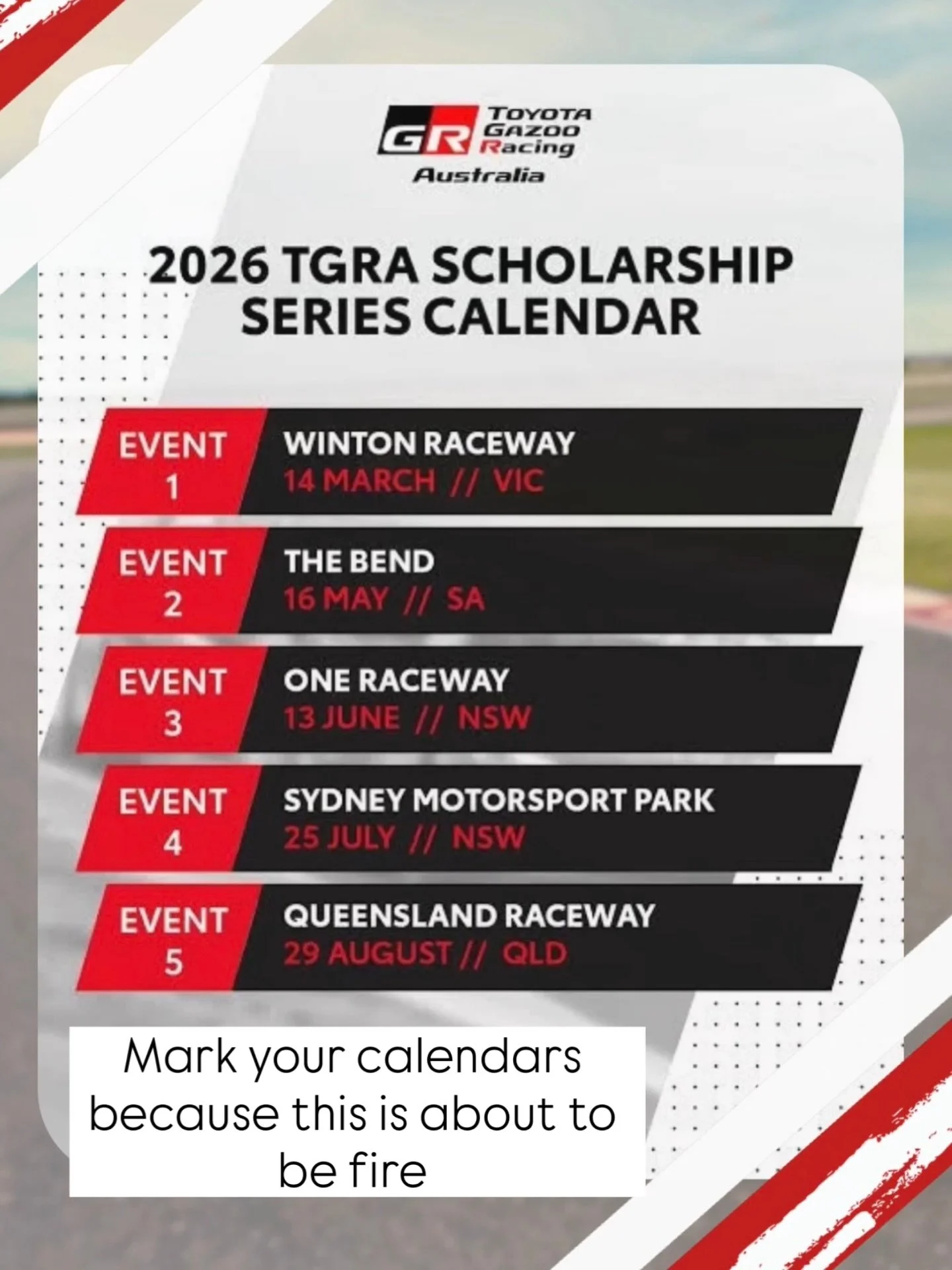 What are you up to in 2026? leave you answers in the comments 📲

@tgr_aus 
@methodmotorsport 
@aaronchopperreed 
@adammercer41 
@chazmozzie 

#busterbaileyracing #racing #motorsport #motorsportaustralia #toyota #toyota86 #gazooracing #toyotagazoorac