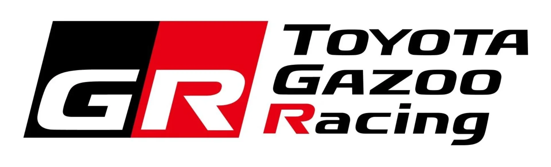 Logo of Toyota Gazoo Racing with stylized black, red, and white lettering.