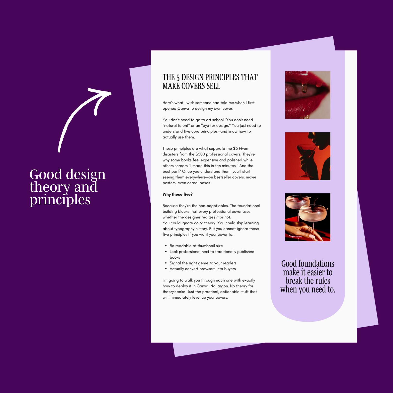 Book cover example showing design principles