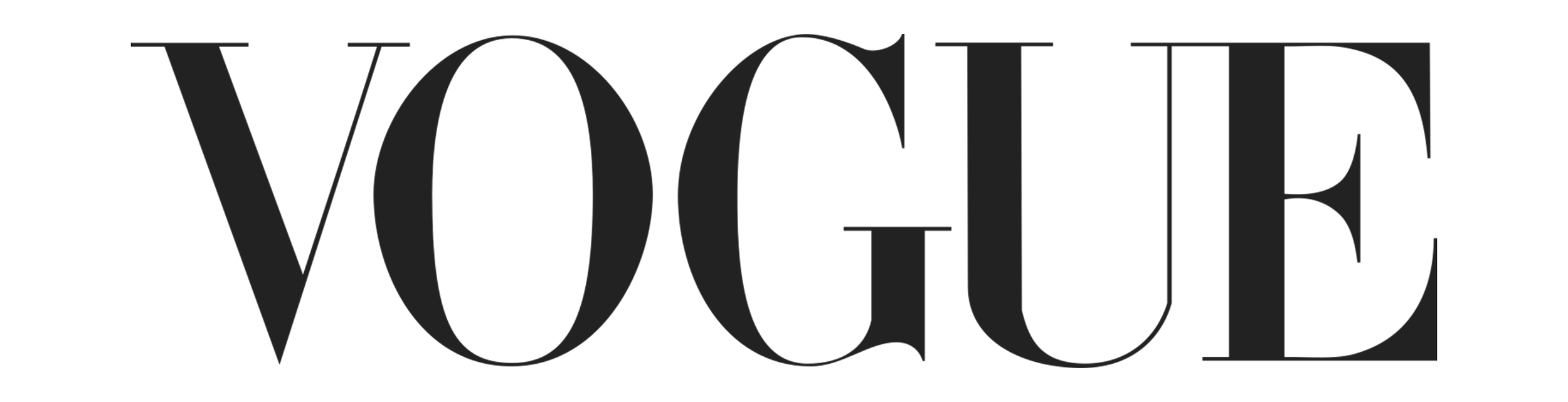 The word "VOGUE" written in large, black, stylized letters.