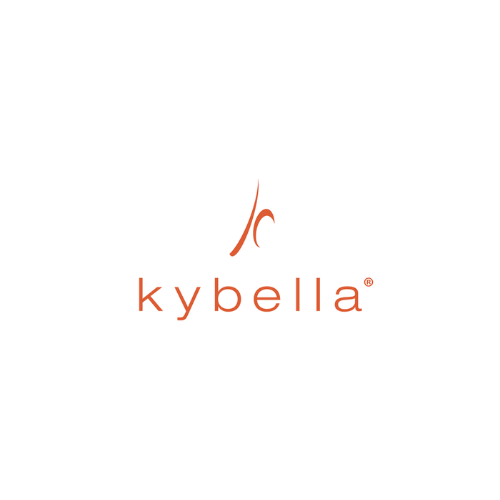Kybella logo with stylized flame icon above the text