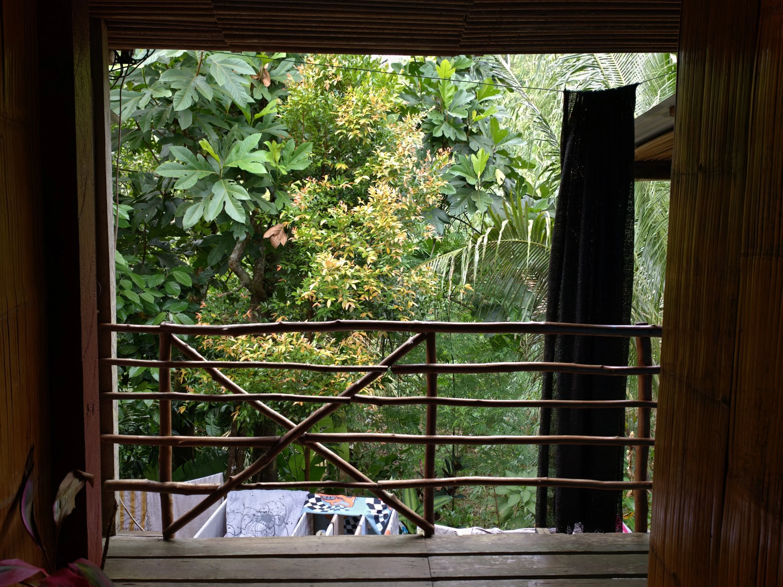 View from bedroom 6 at Saloma’s Village Stay