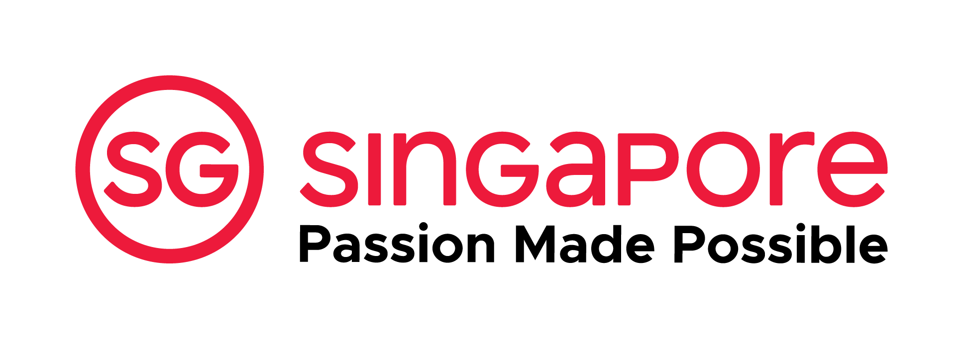 Logo of Singapore with a red circle around 'SG' and the word 'Singapore' in red letters.