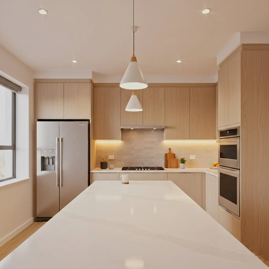 interni corporate di cucina con angolo cottura design