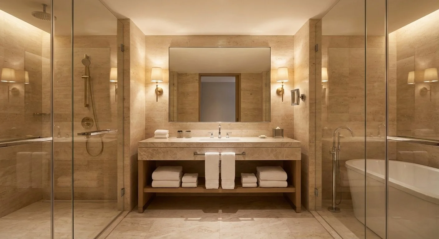 fotografia di bagno hotel toscana