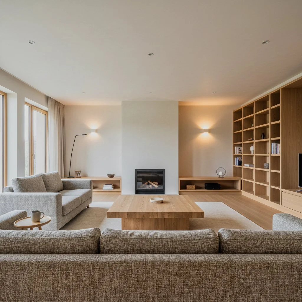 interni soggiorno residence con divani e finestre