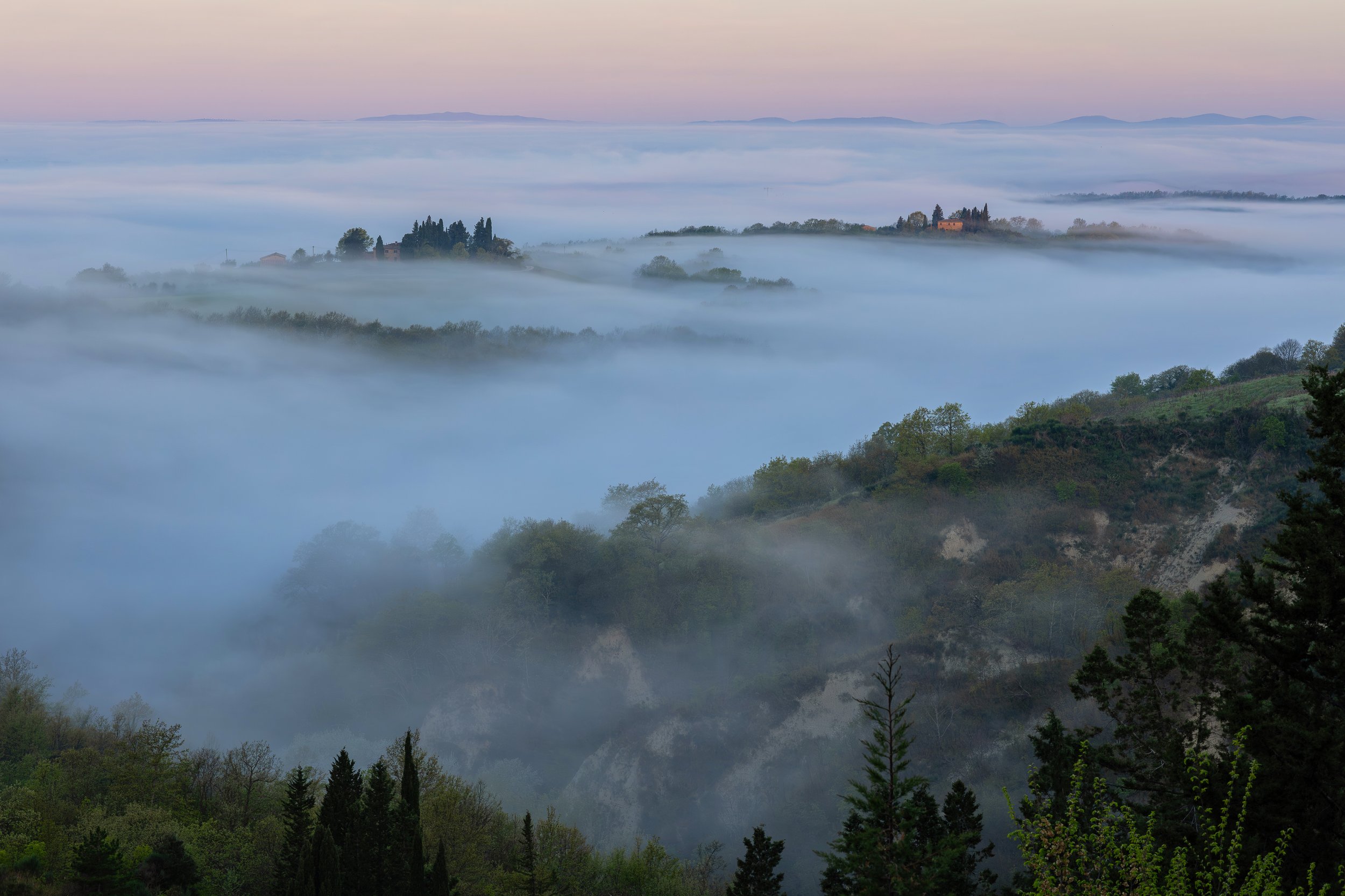 fotografia di paesaggio della campagna di Monte Oliveto a Asciano