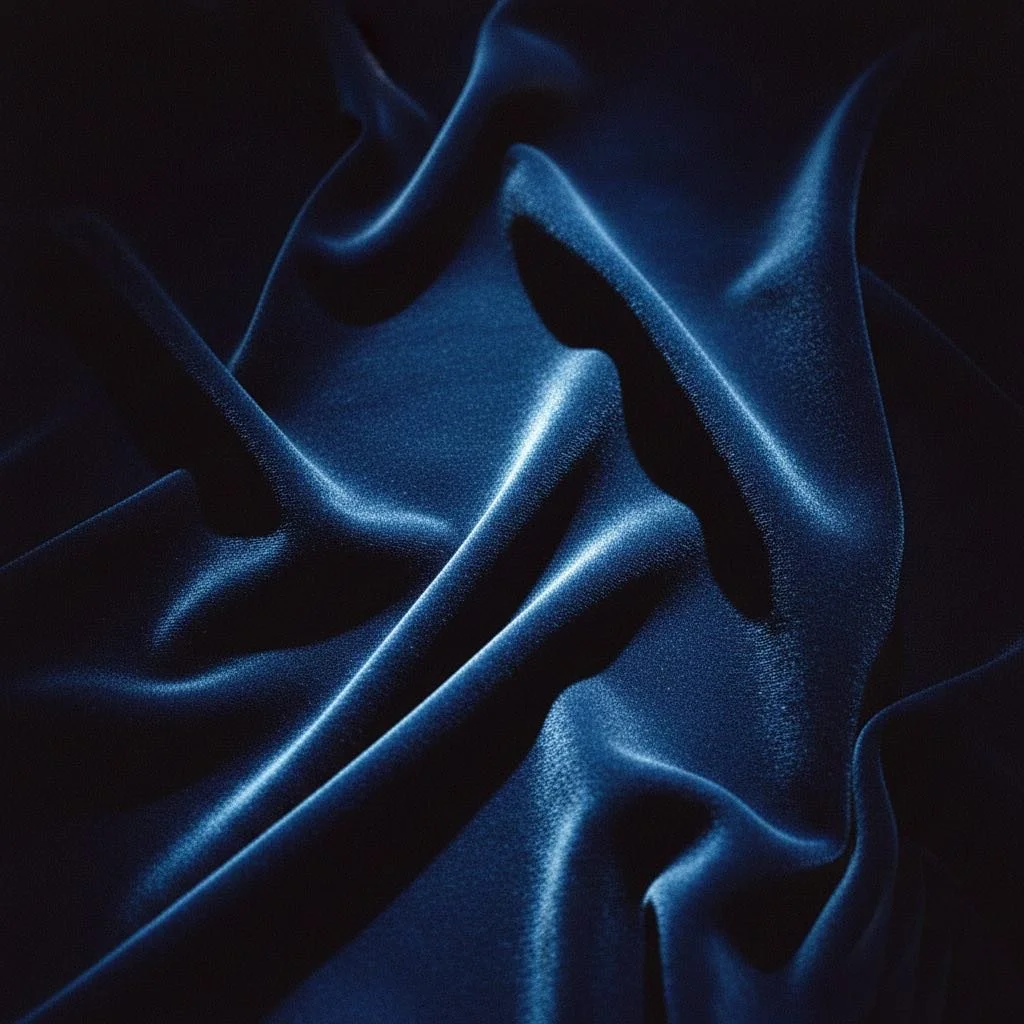 texture macro realistico di panneggio di stoffa blu.