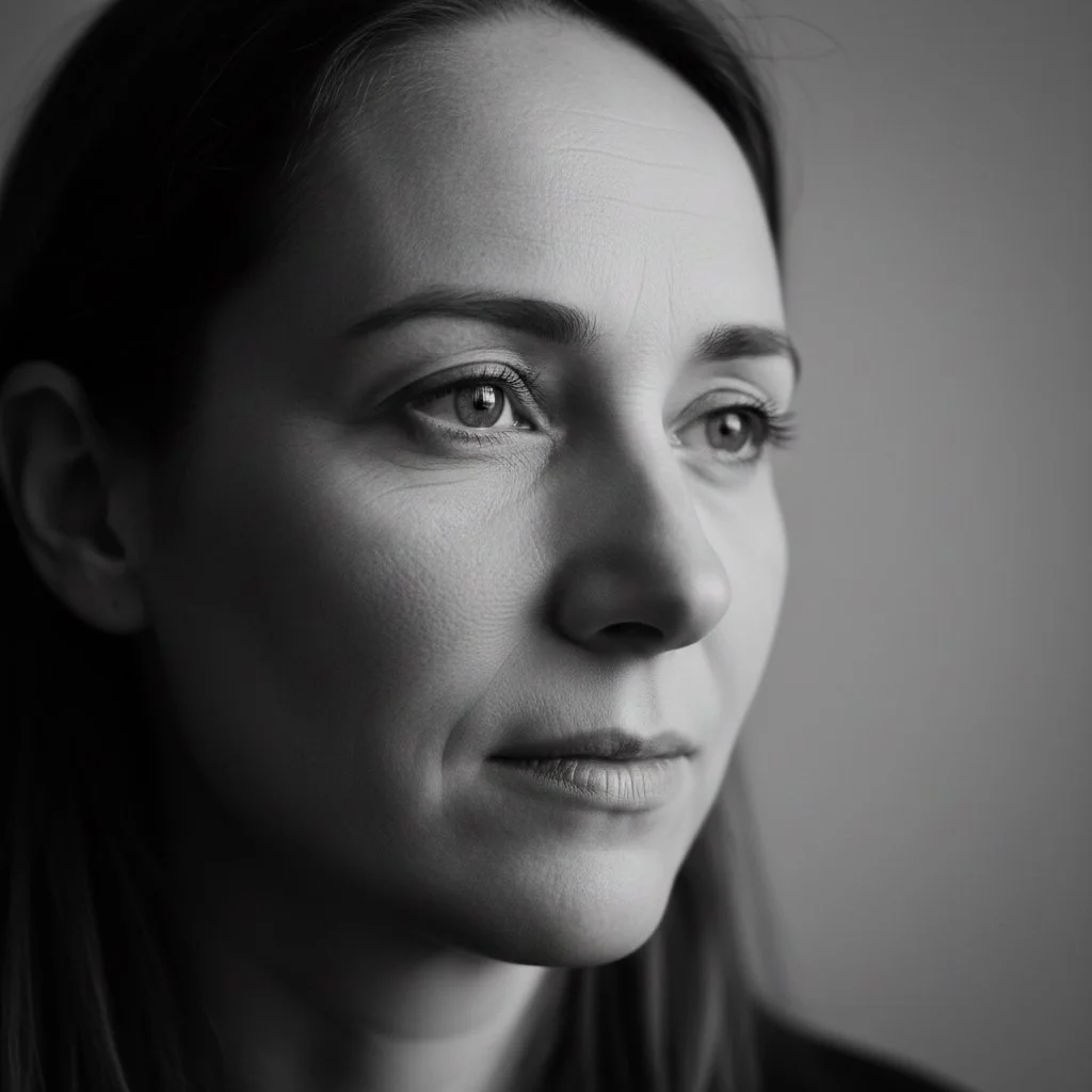 ritratto bianco e nero di donna