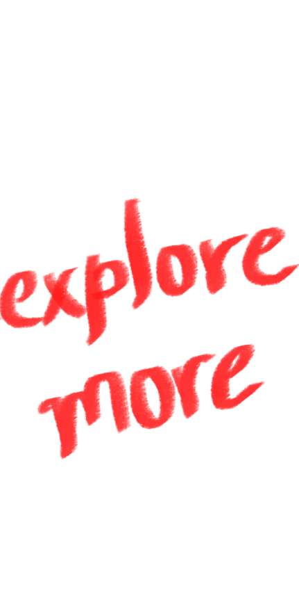 Black background with the words "explore more" written twice in red, one above the other, with a casual handwritten font.