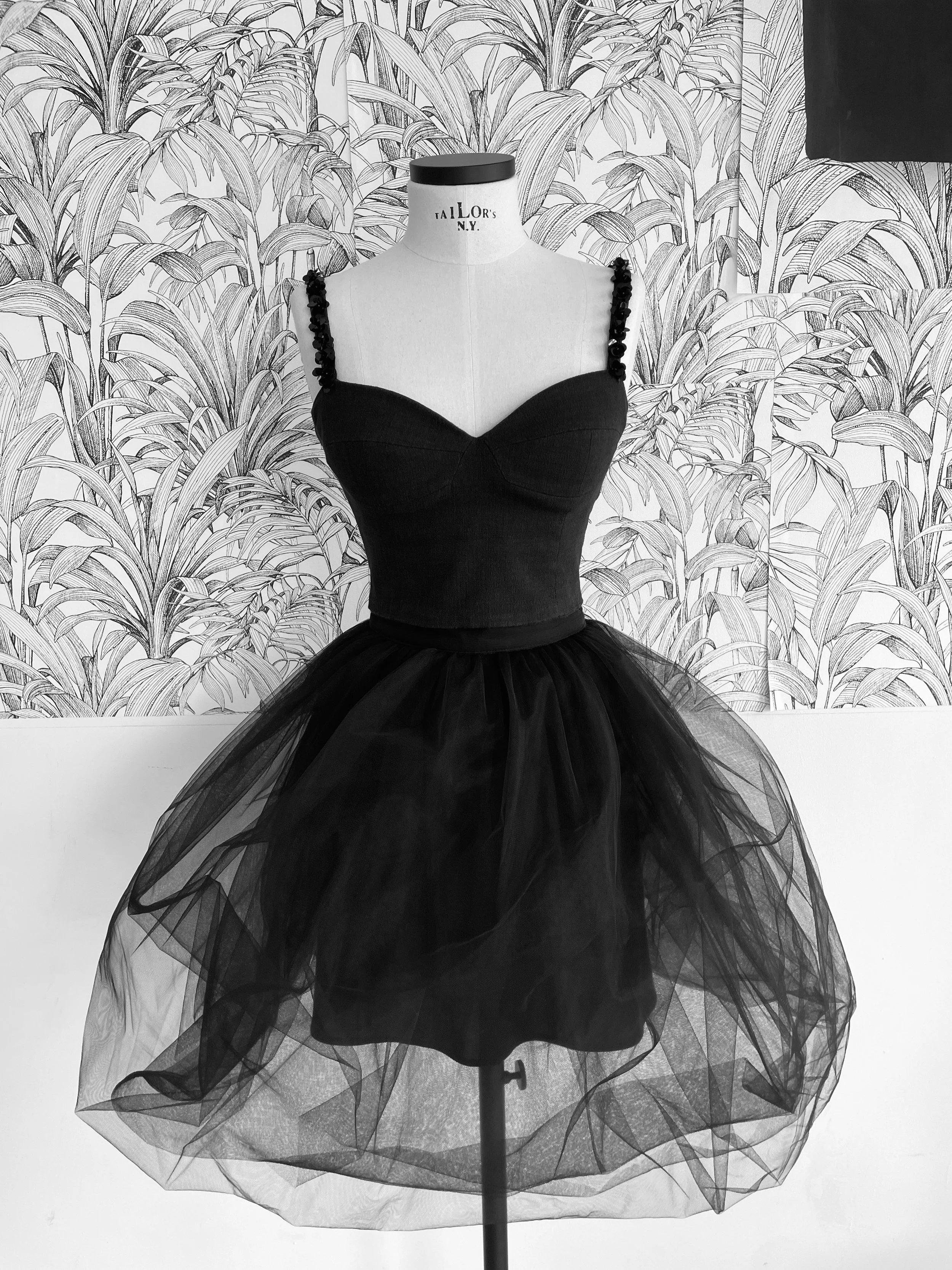 Corset with tulle skirt