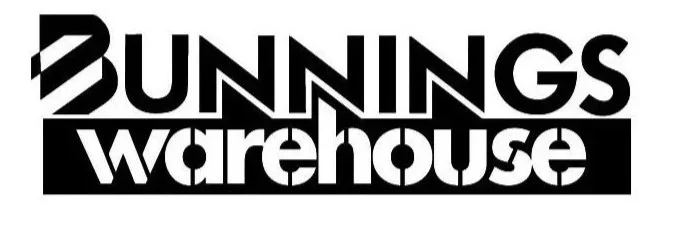 Black and white logo with the words 'Bunnings Warehouse' in bold, stylized font.