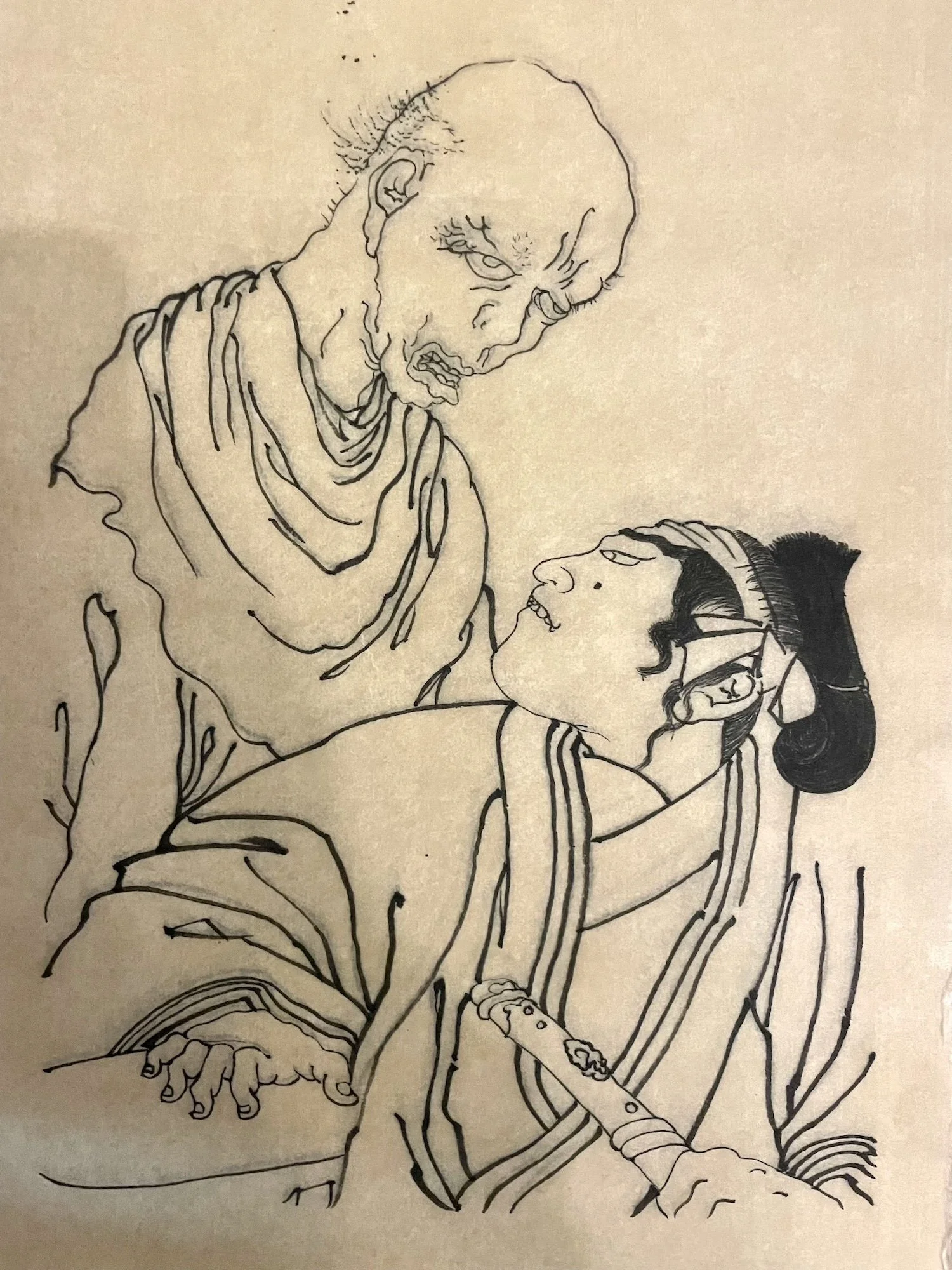 筆線画き模写_ 月岡芳年より