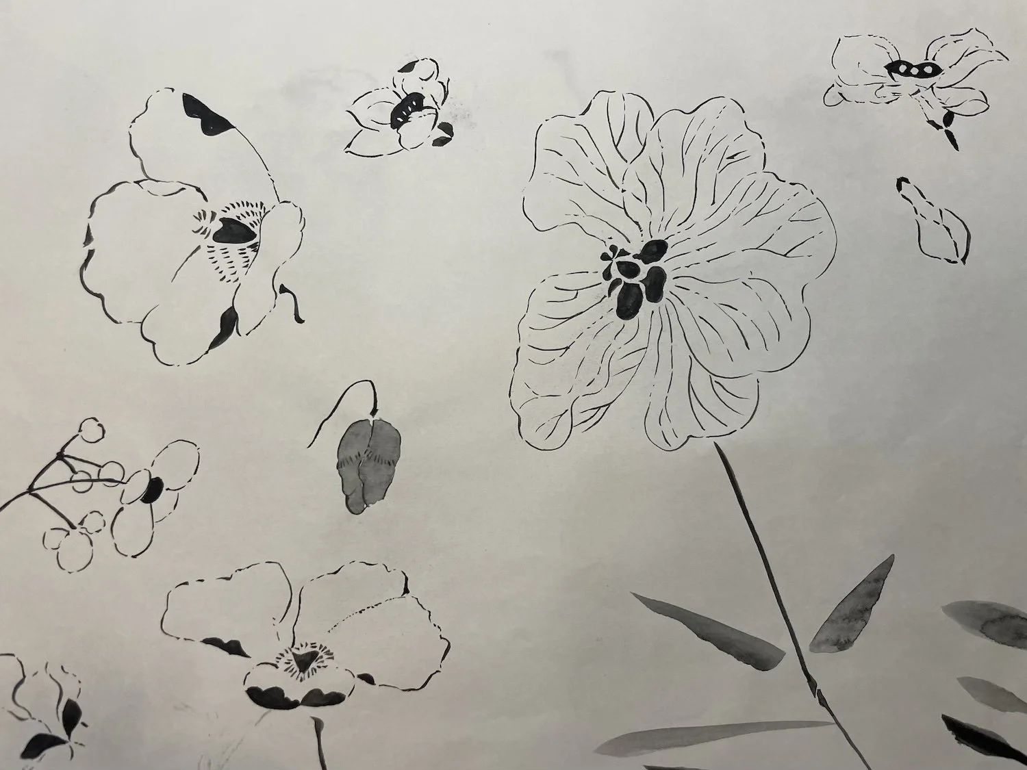 筆線画き模写_ 介子園画博より