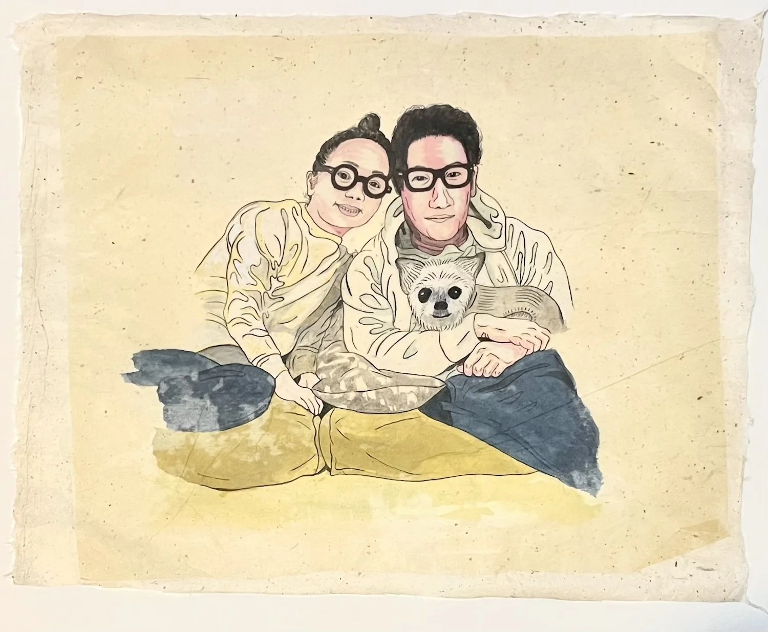 『友人画』日本画着色