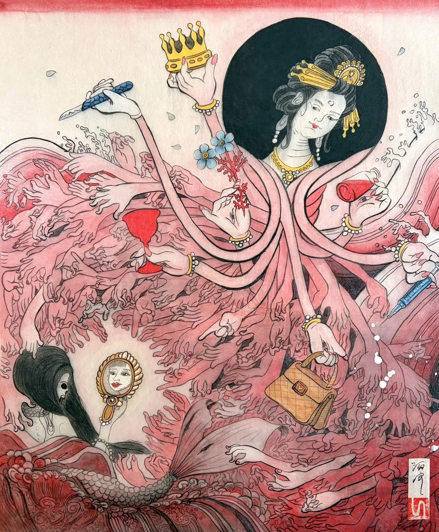 整容海天女 完成版 日本画