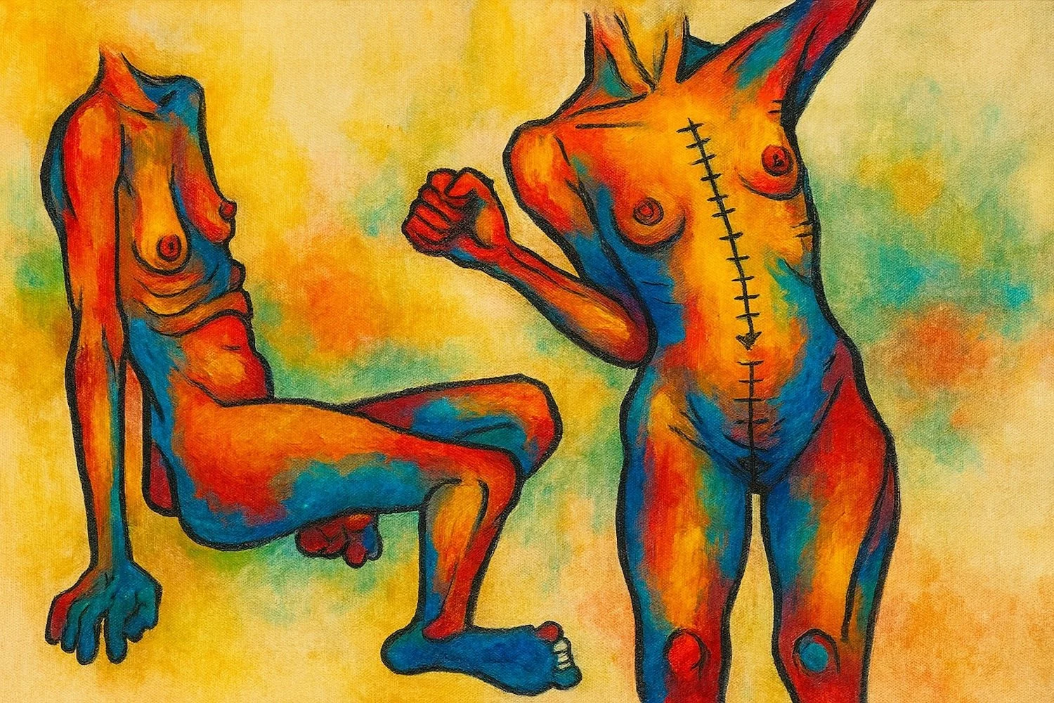 ヌード　ドローイング　ペインティング