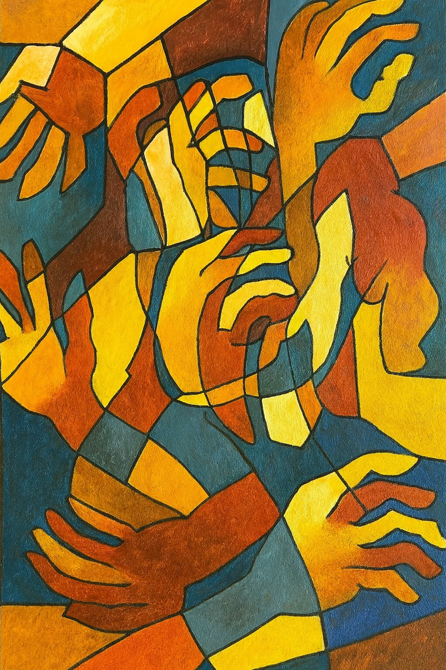 手　幾何学　ペインティング