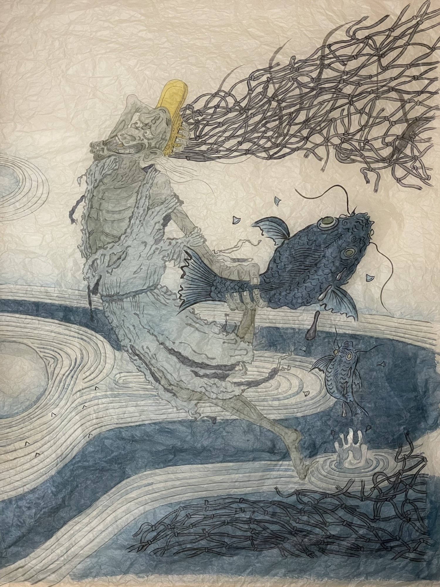 『福の神と貧乏神』貧乏神 色実験過程