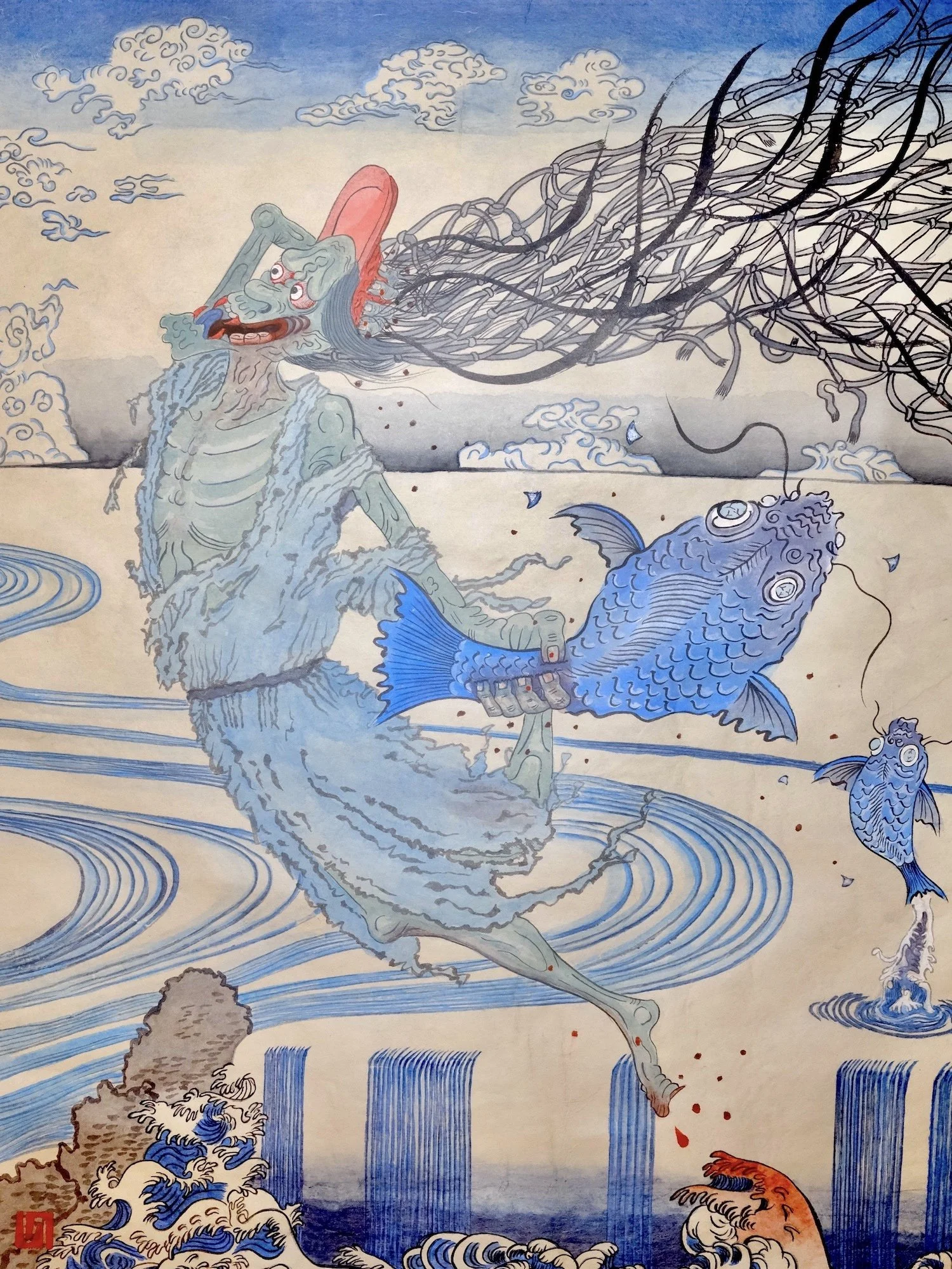 『福の神と貧乏神』 貧乏神完成版　日本画