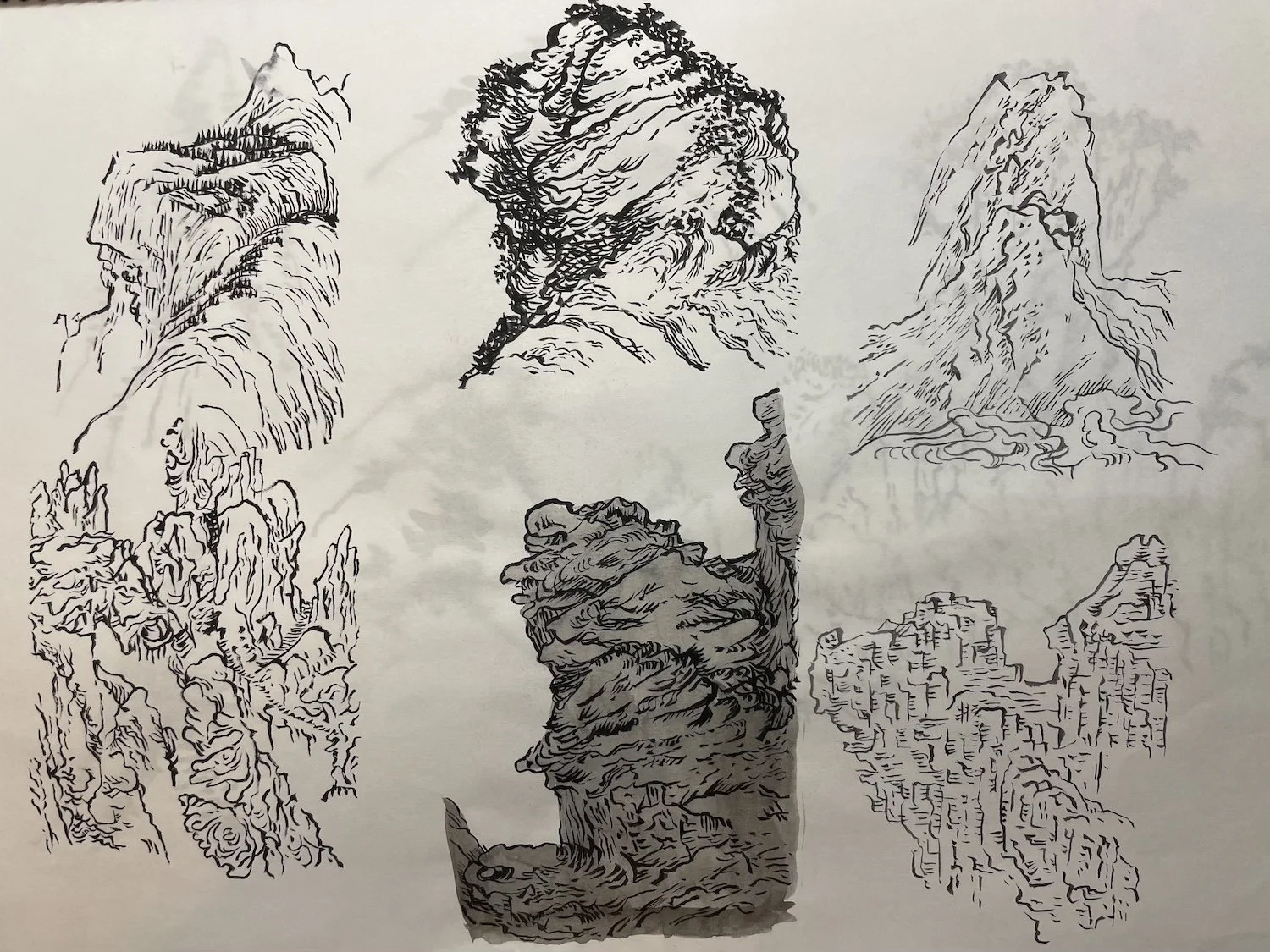 筆線画き模写_ 介子園画博より