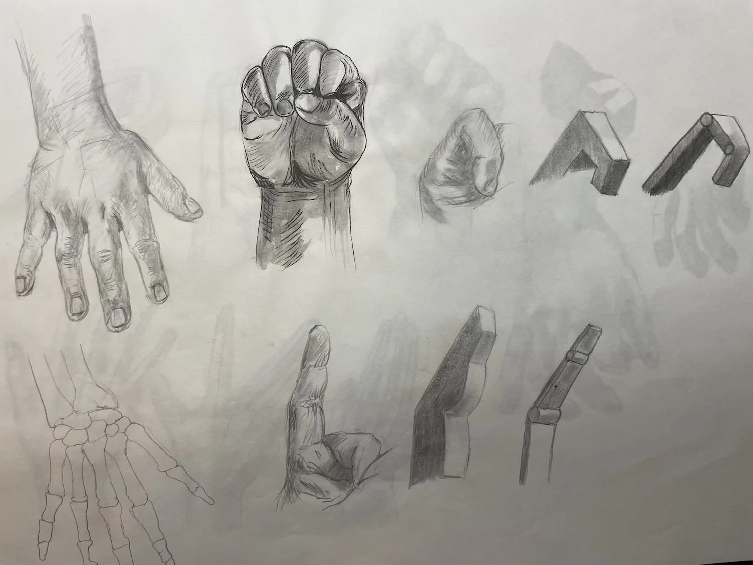 手のデッサン　ドローイング