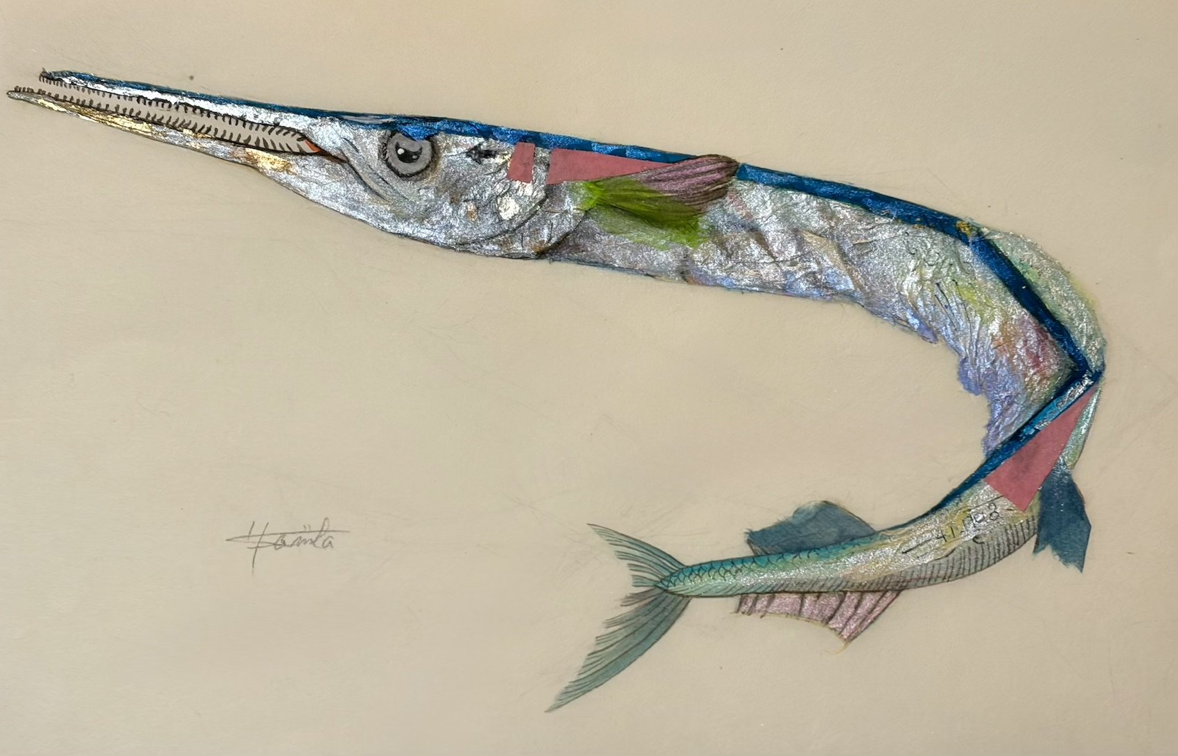 Headlong_百海百魚_継ぎ紙_コラージュ_百海百魚_継ぎ紙_コラージュ