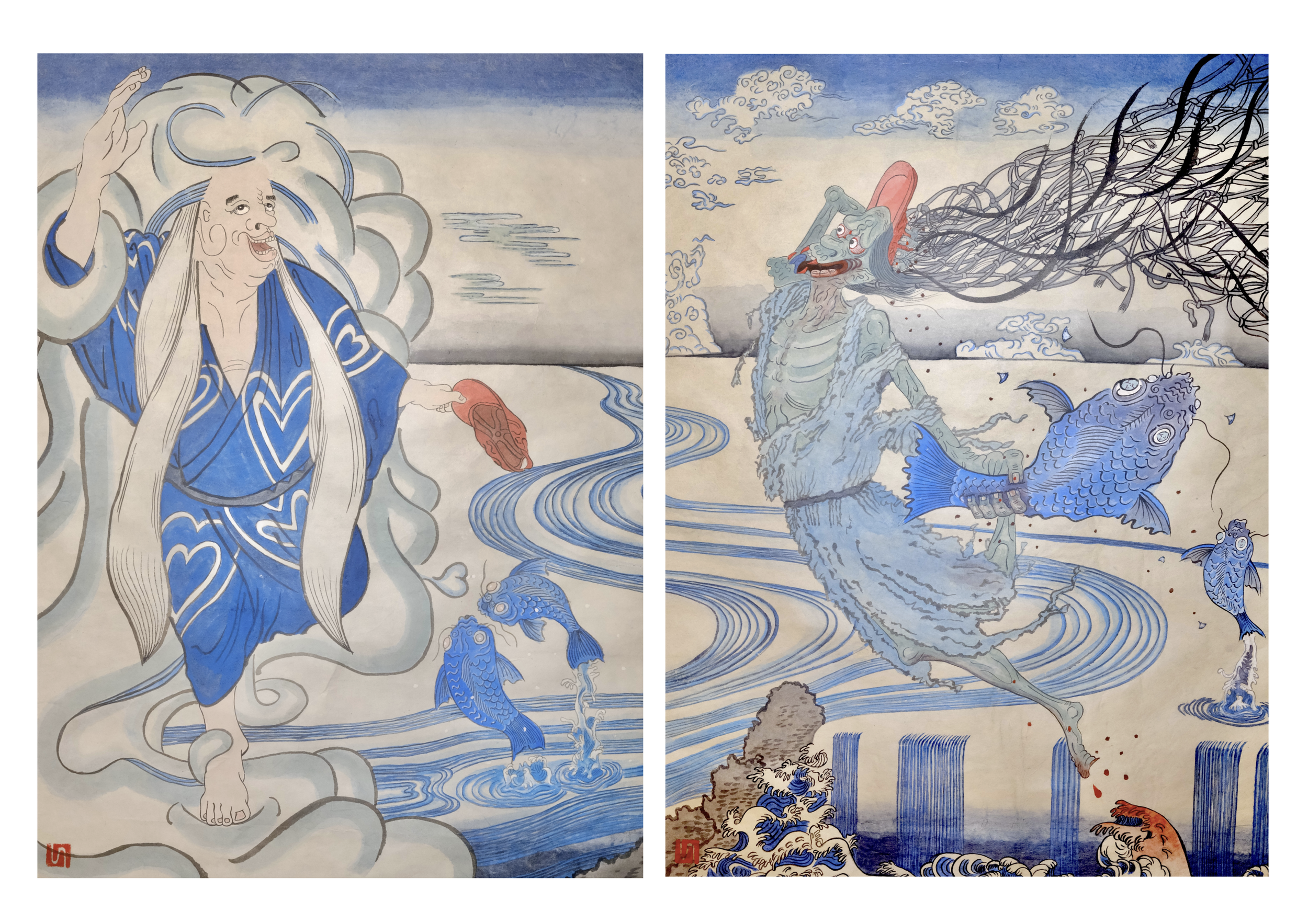 貧乏神と福の神_浮世絵UKIYOE