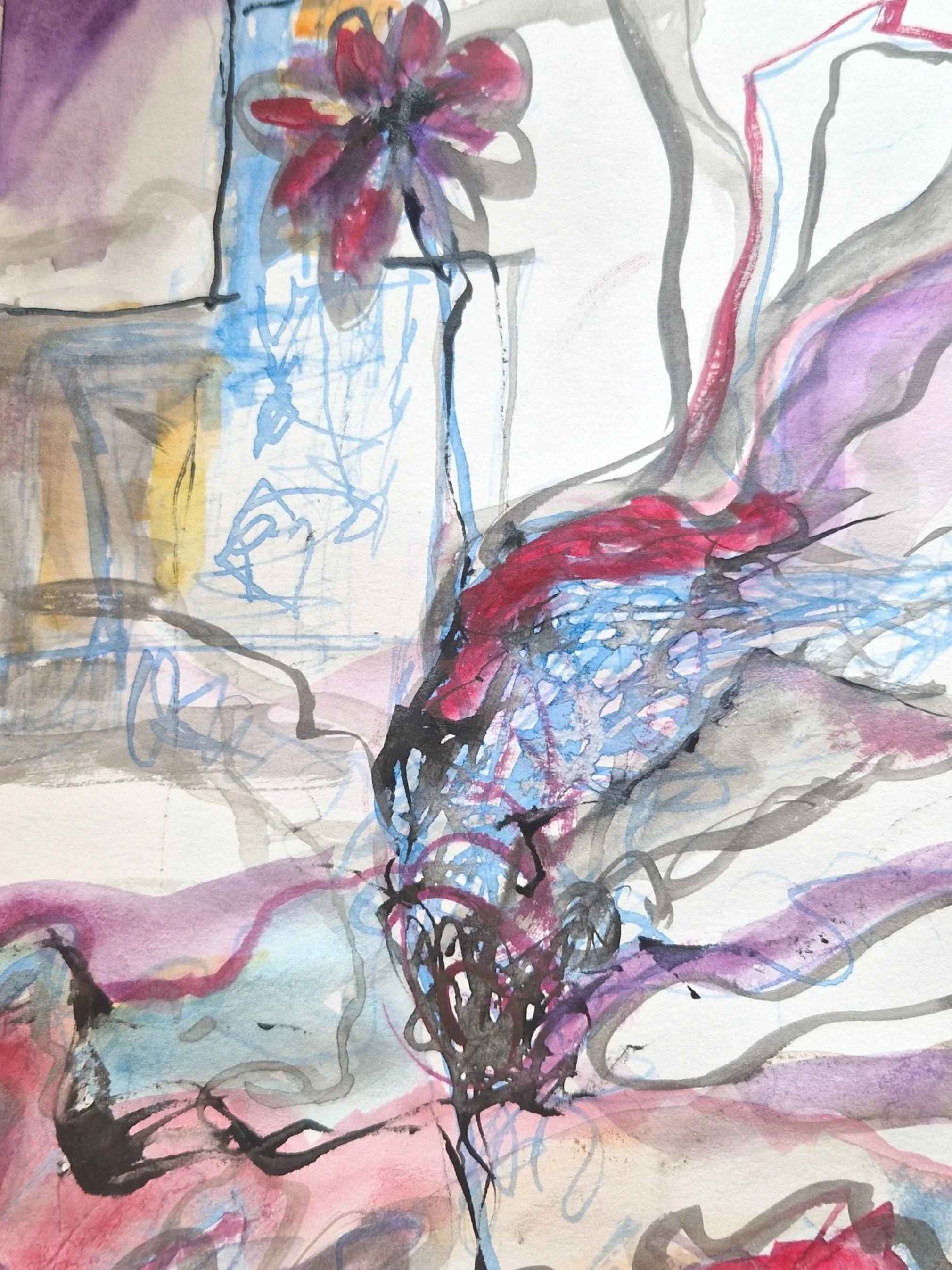 Watercolor and ink on paper