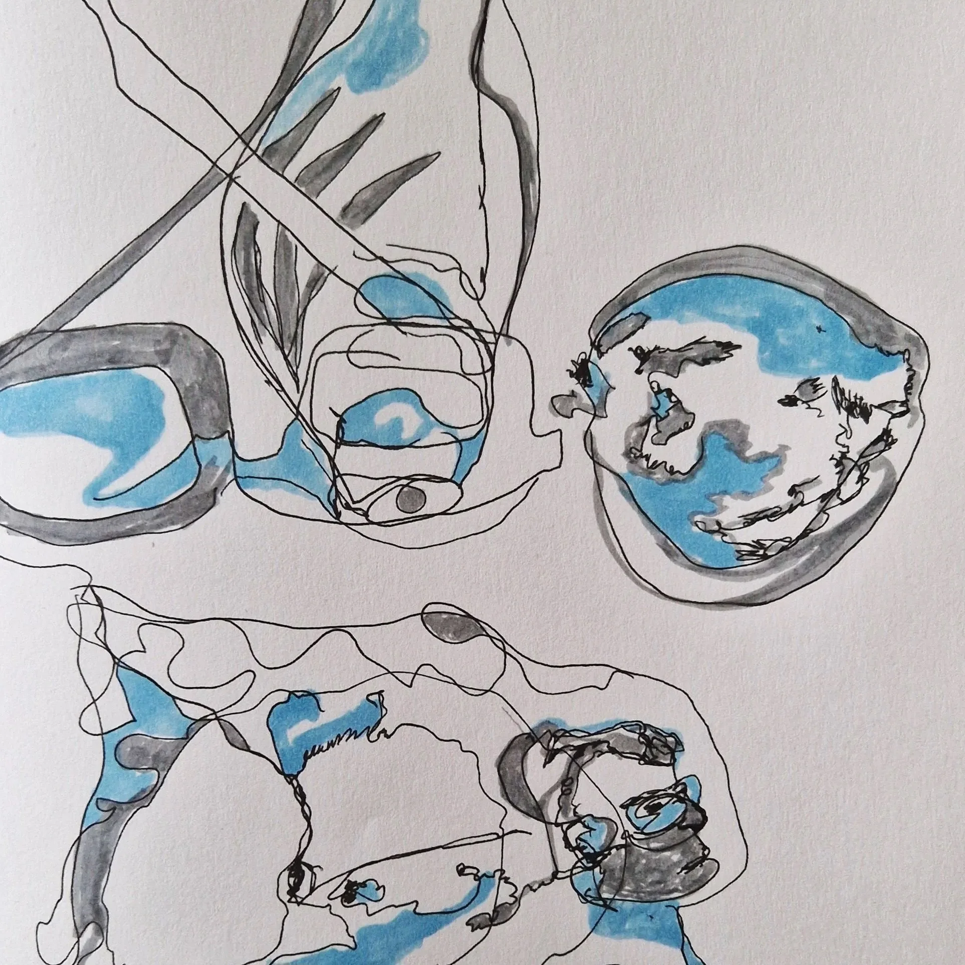 Fineliners, markers on paper