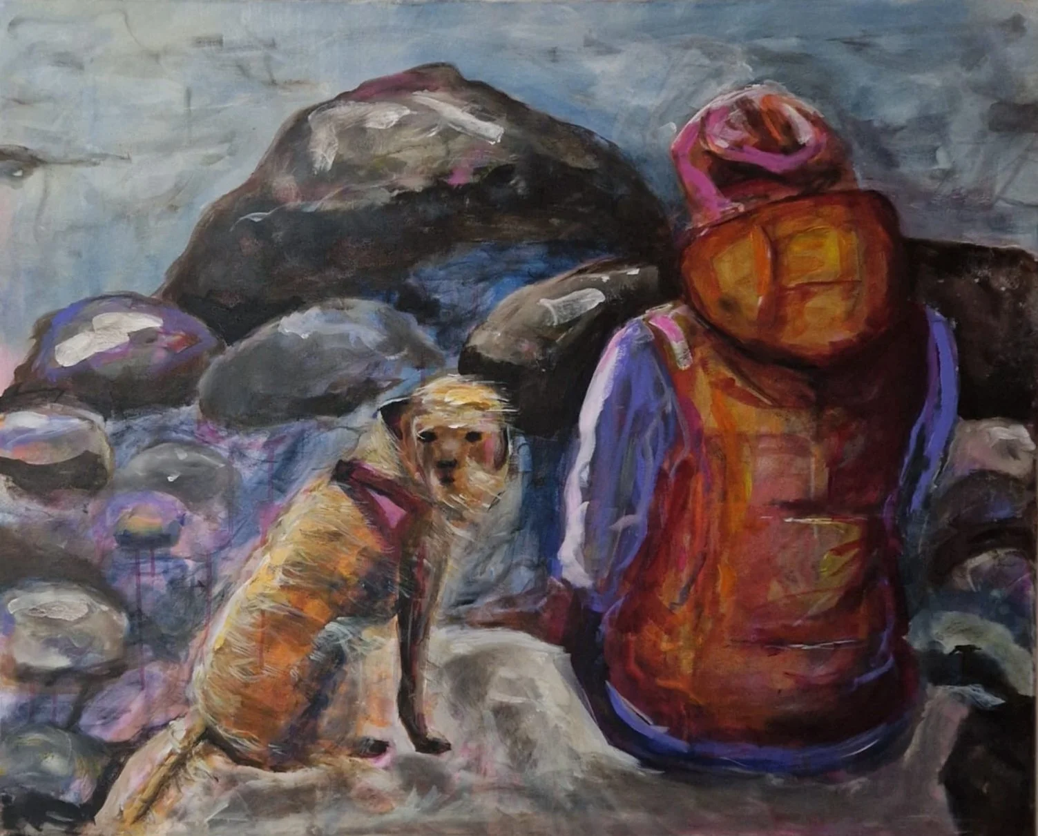 Shared Silence, 
Acrylic on canvas, 80 x 100 cm