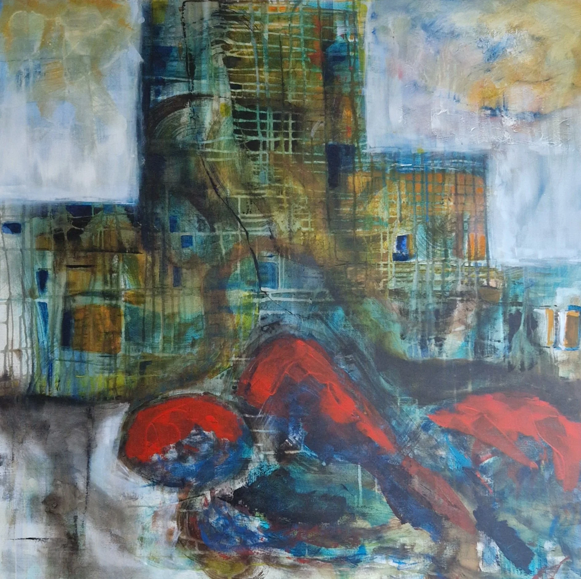 Fatigue, 
Acrylic on canvas, 100 x 100 cm