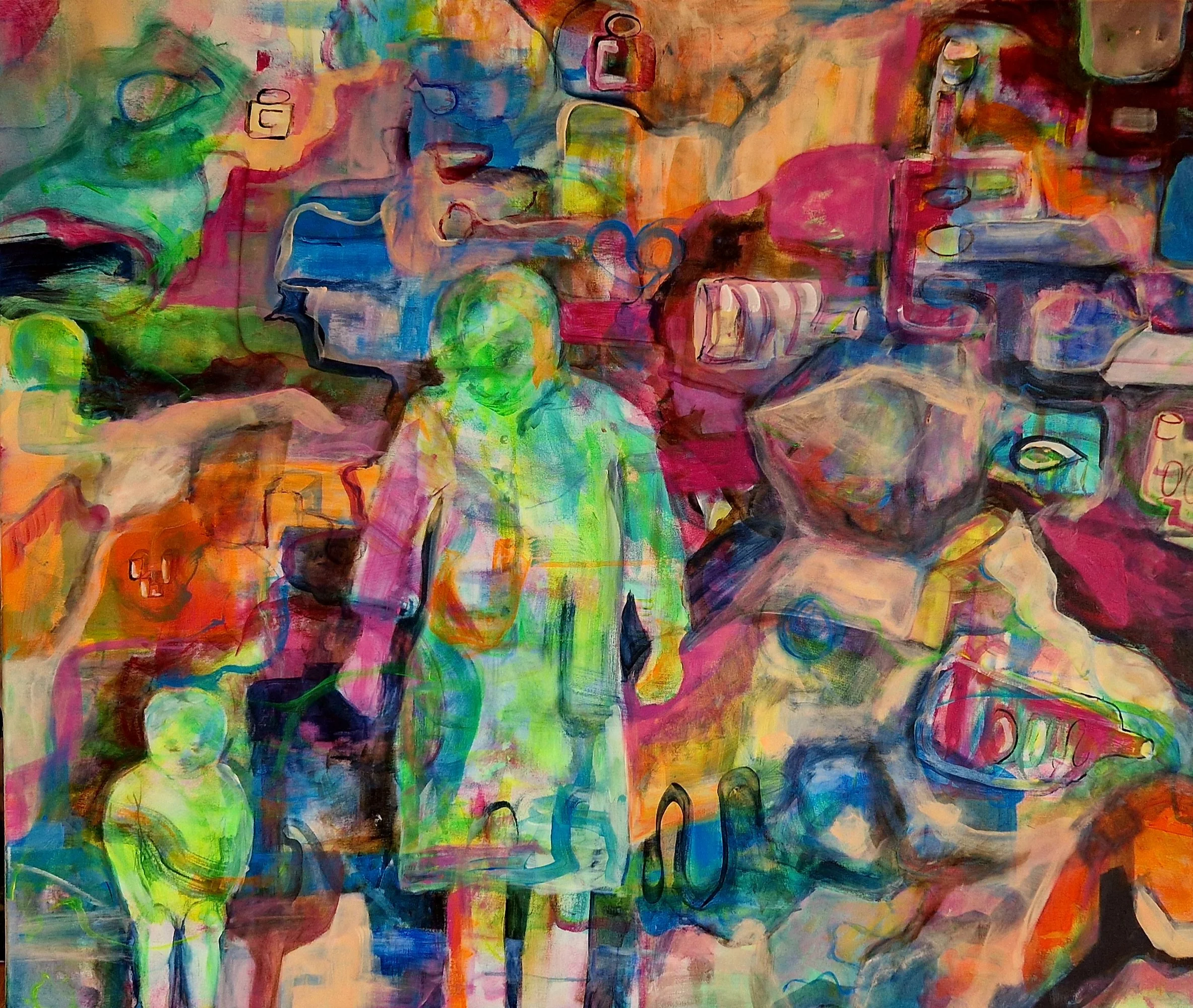 Descent, 
Acrylic on canvas, 100 x 120 cm