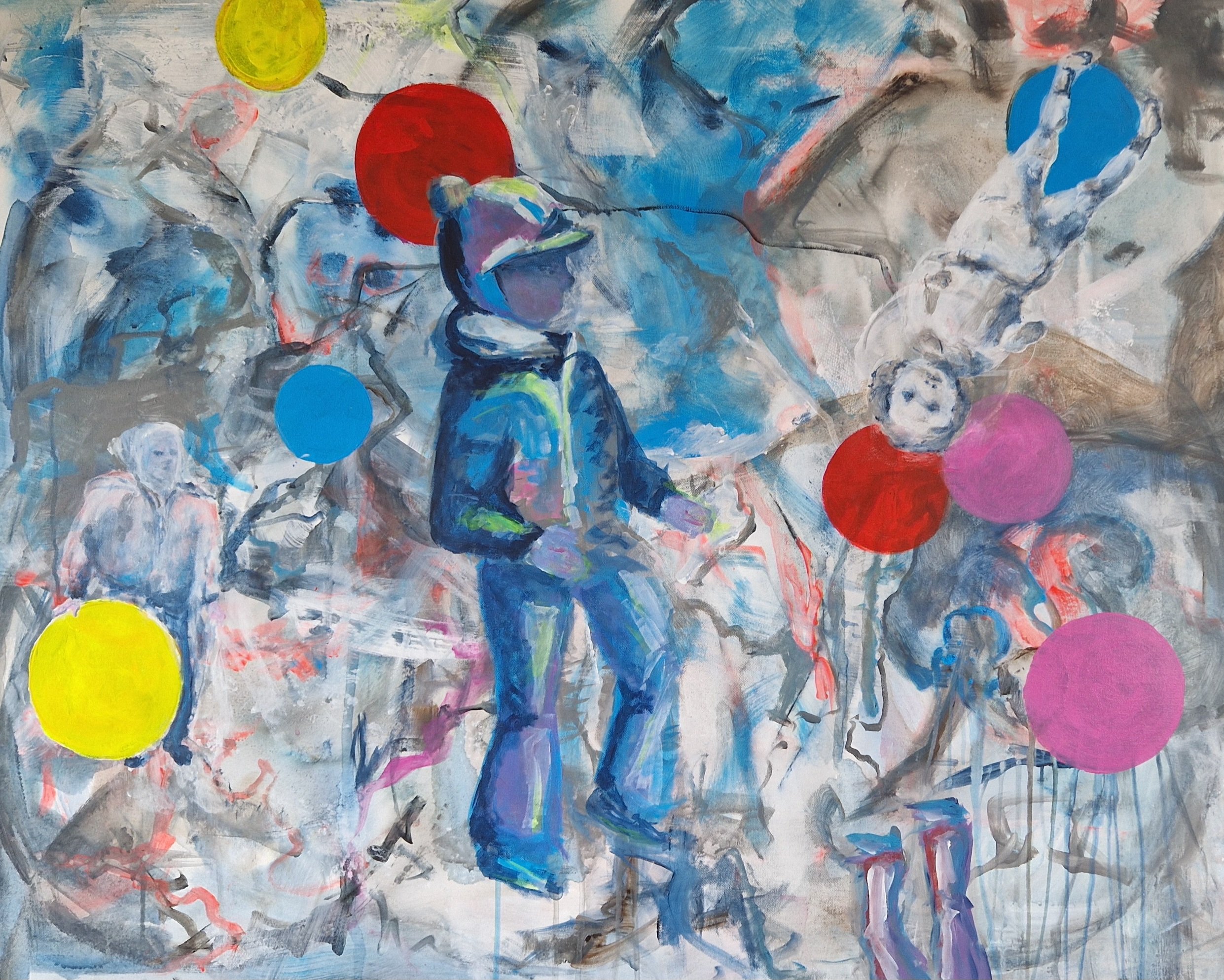 Echoes of Play, 
Acrylic on canvas, 80 x 100 cm