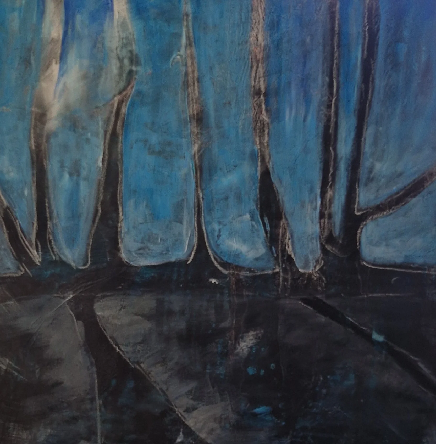 Backlight, 
Acrylic + oil pastel on canvas, 50 x 50 cm