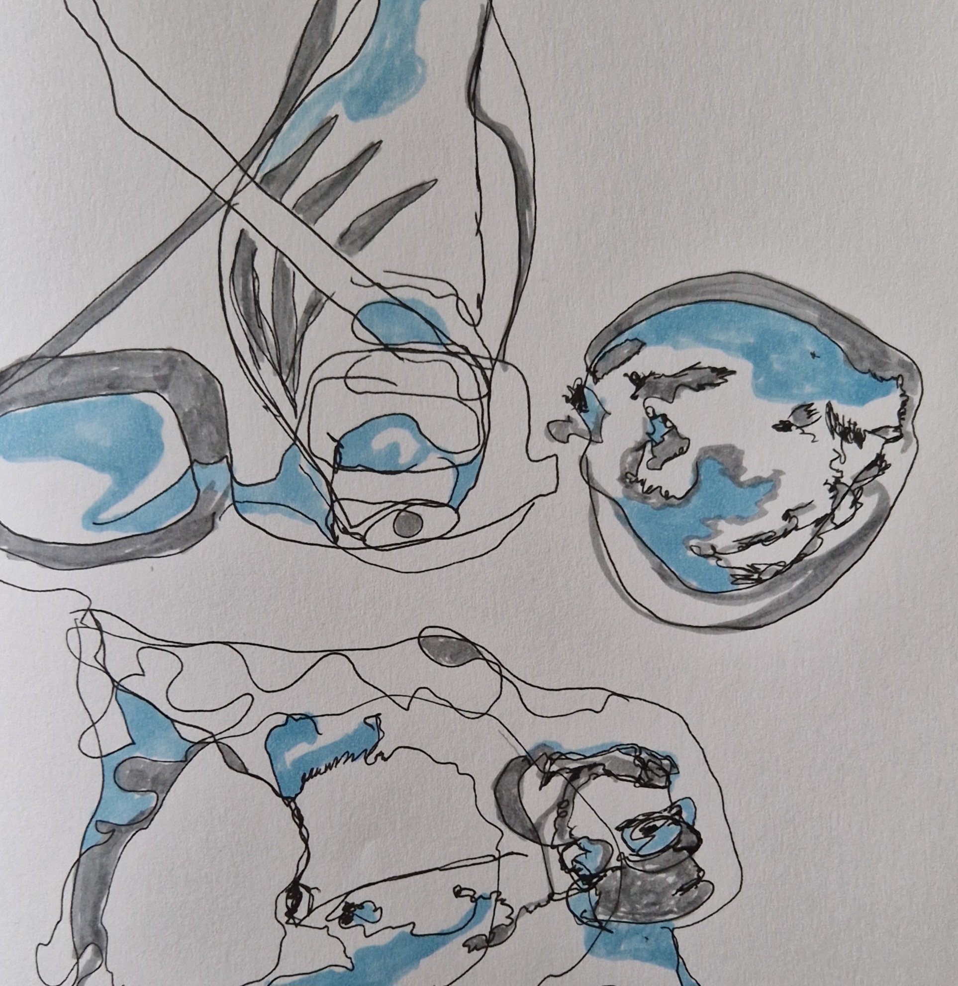 Fineliners, markers on paper