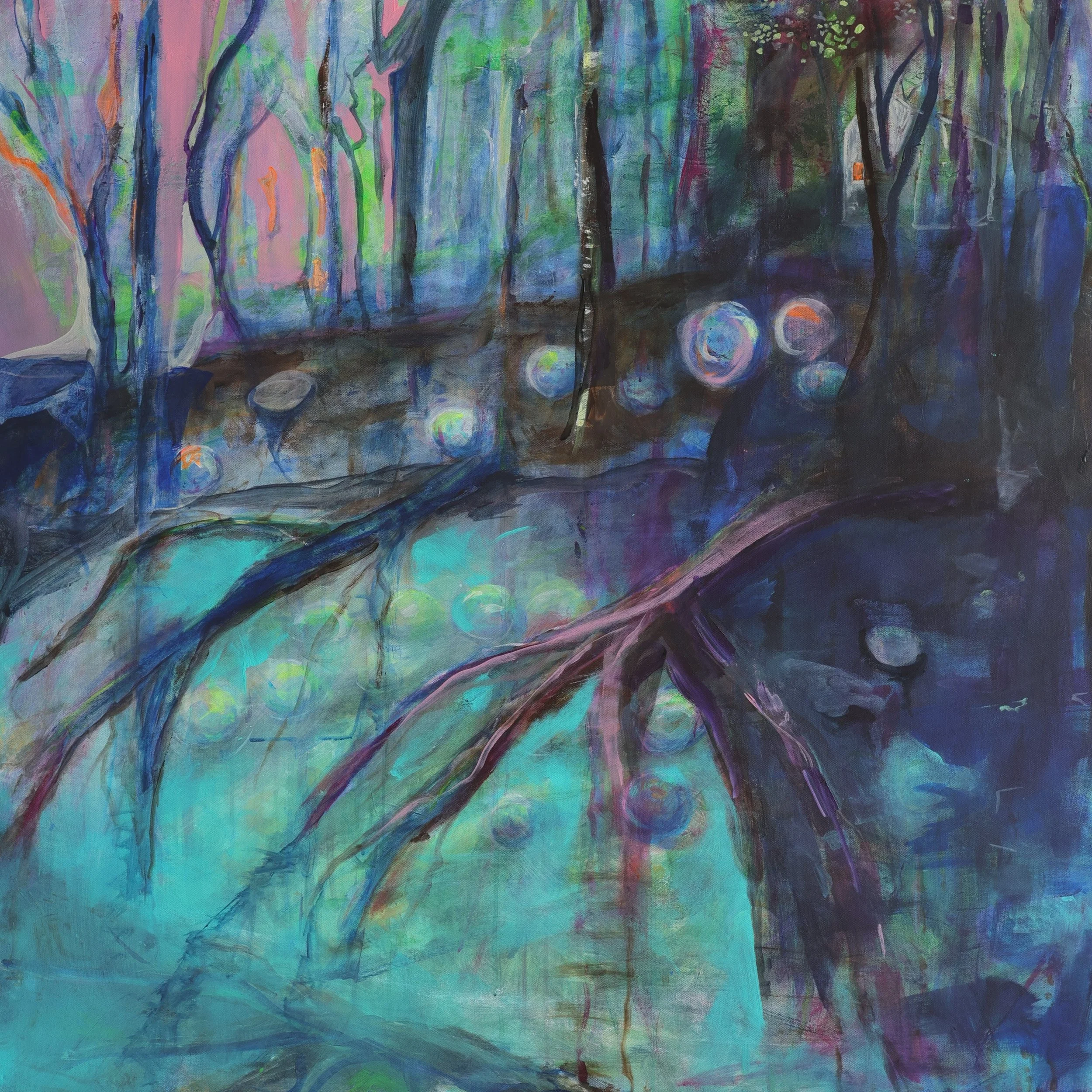 Layering,
Acrylic on canvas, 100 x 100 cm