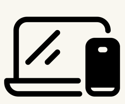 Line drawing of a laptop and a smartphone.