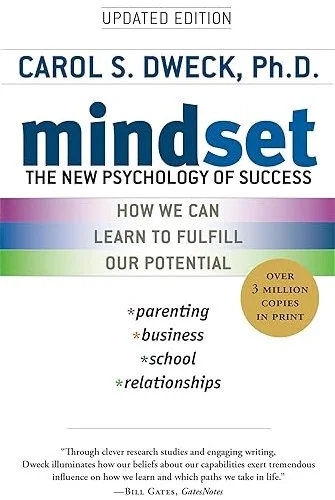 Book cover for 'Mindset: The New Psychology of Success' by Carol S. Dweck, Ph.D., featuring topics like parenting, business, school, and relationships.