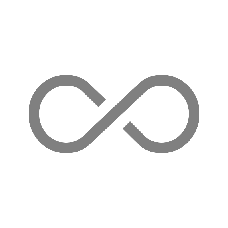 Graues Unendlichkeitszeichen auf weißem Hintergrund