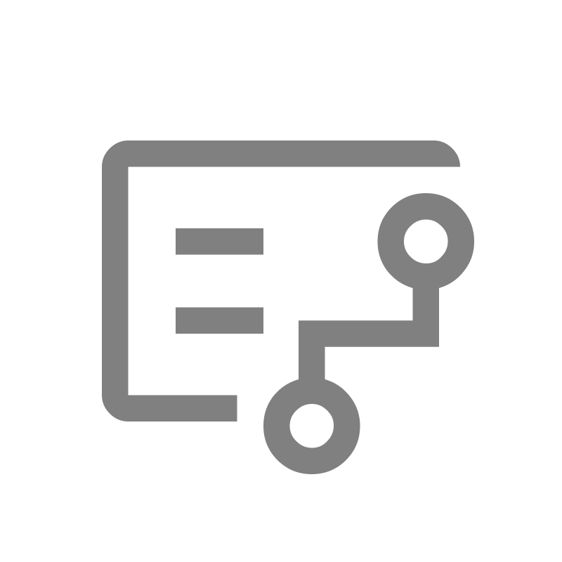 Symbol eines Dokuments mit verbundenen Knoten, symbolisiert eine Verbindung oder einen Workflow.